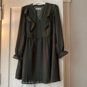 Ruffled Green Loft Dress